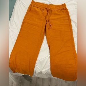 Linen Mustard Yellow Pants